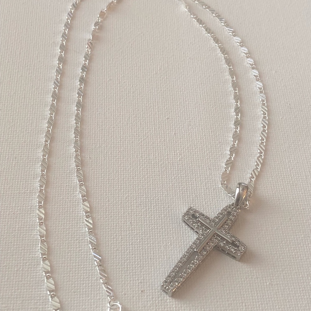 Silver Cross Pendant Necklace